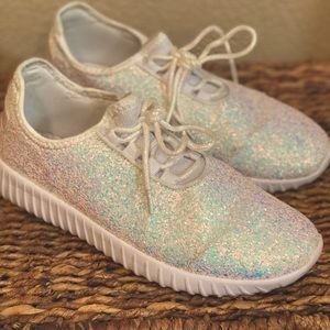 Sparkly White Sneakers Size 7.5